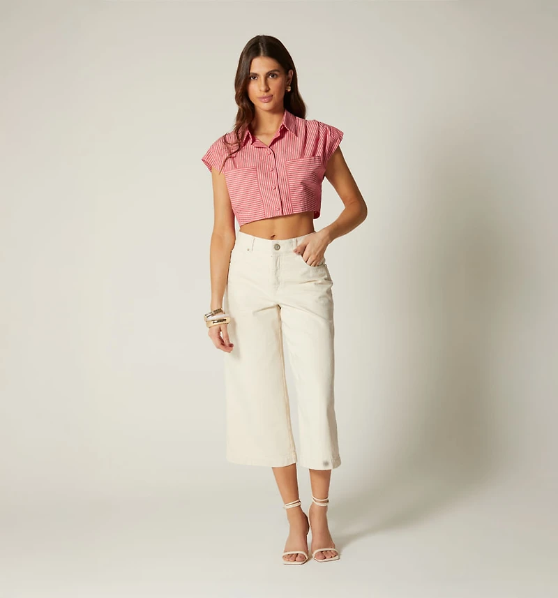 Princess Sleeves Blouse with Pocket