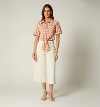 SHORT SLEEVE BLOUSE WITH KNOT