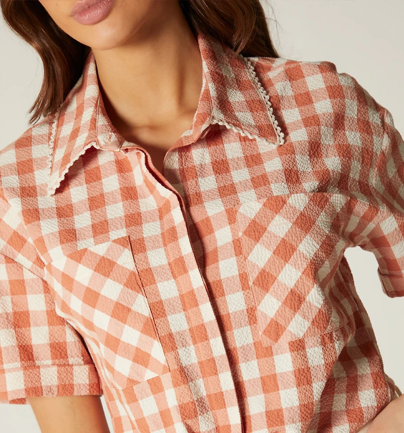 SHORT SLEEVE BLOUSE WITH KNOT