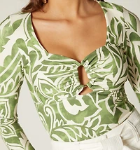 Three-quarter sleeve blouse with hardware