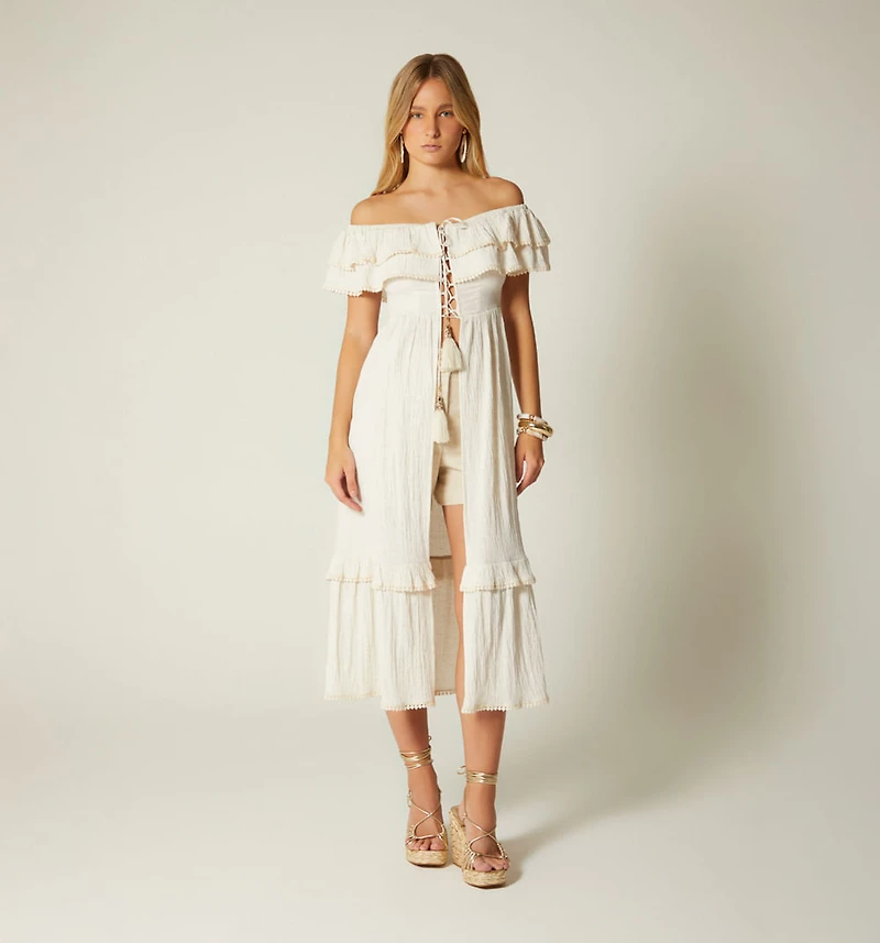 MAXI BLOUSE OFF-THE-SHOULDER