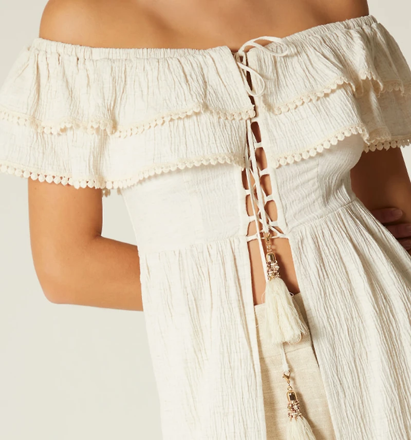 MAXI BLOUSE OFF-THE-SHOULDER