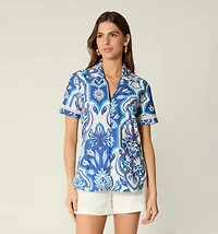 SHORT SLEEVE BLOUSE WITH BELT