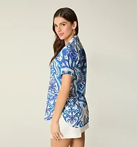 SHORT SLEEVE BLOUSE WITH BELT