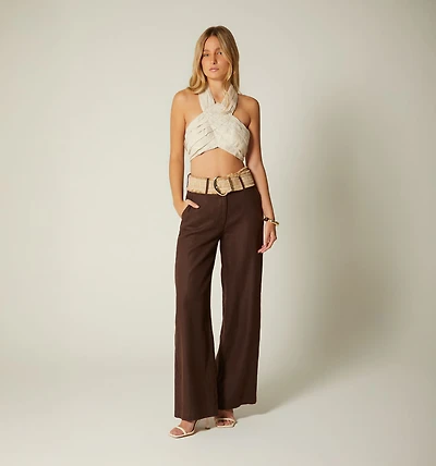 HALTER NECK TIE CROP TOP