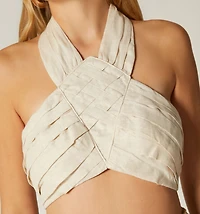 HALTER NECK TIE CROP TOP