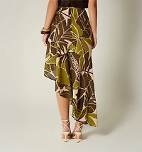 WRAP SKIRT WITH RUFFLE AND TIE