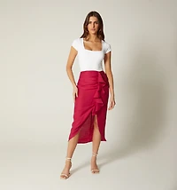 MIDI SKIRT WITH GATHERING