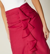MIDI SKIRT WITH GATHERING