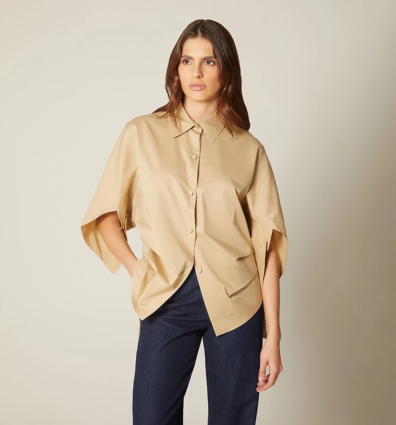 THREE-QUARTER SLEEVE BLOUSE WITH BUTTONING
