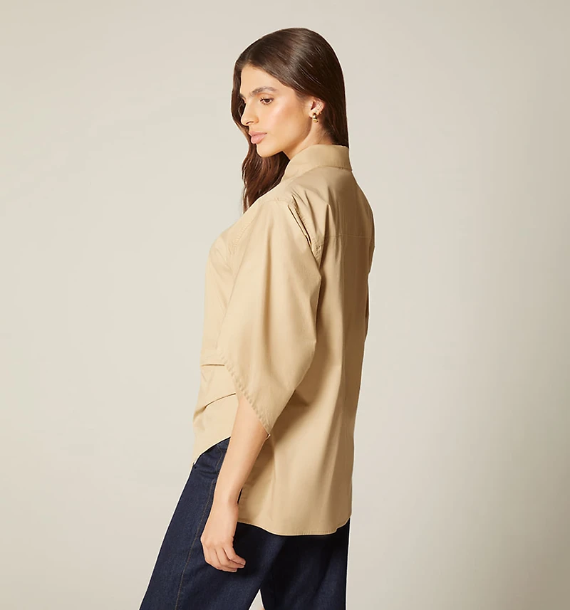 THREE-QUARTER SLEEVE BLOUSE WITH BUTTONING