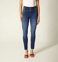 STRAIGHT LEG MID-RISE JEAN WITH TAPE