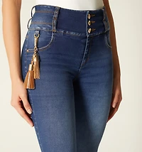 STRAIGHT LEG MID-RISE JEAN WITH TAPE