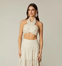 LONG SKIRT WITH CORSET AND PLEATS