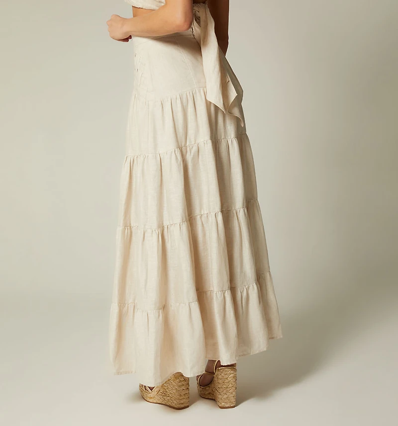 LONG SKIRT WITH CORSET AND PLEATS