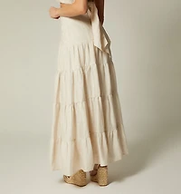 LONG SKIRT WITH CORSET AND PLEATS