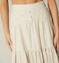 LONG SKIRT WITH CORSET AND PLEATS