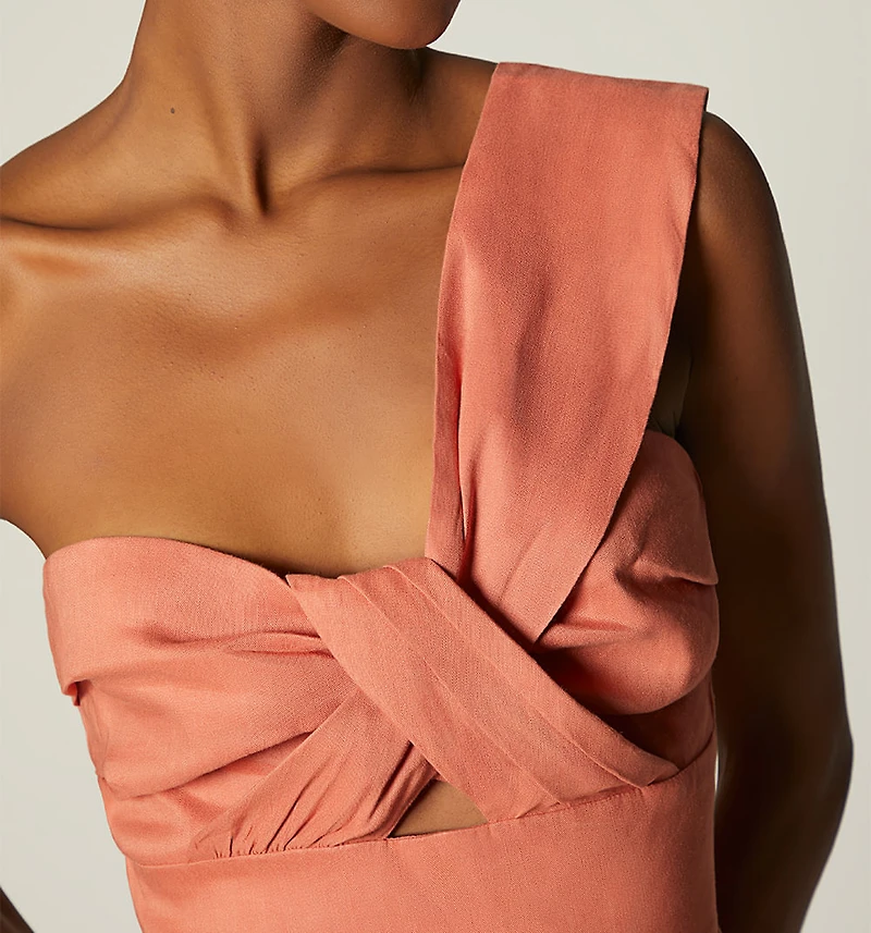 ONE SHOULDER SHORT JUMPSUIT