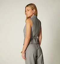 VEST WITH COVERED BUTTONS