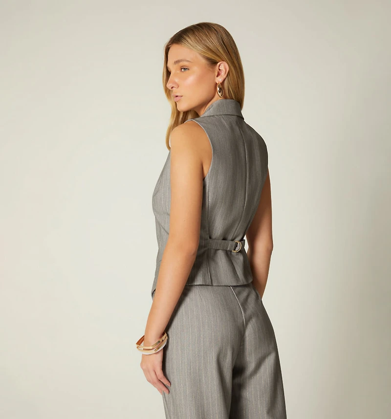 VEST WITH COVERED BUTTONS