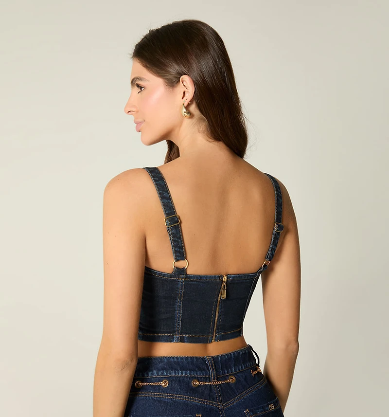 CROP HALTER BLOUSE WITH EYELETS
