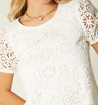 SHORT SLEEVE CROCHET BLOUSE