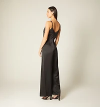 LONG PALAZZO JUMPSUIT V-NECK