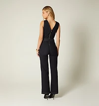 SLEEVELESS JUMPSUIT WITH STRAIGHT LEG AND BELT