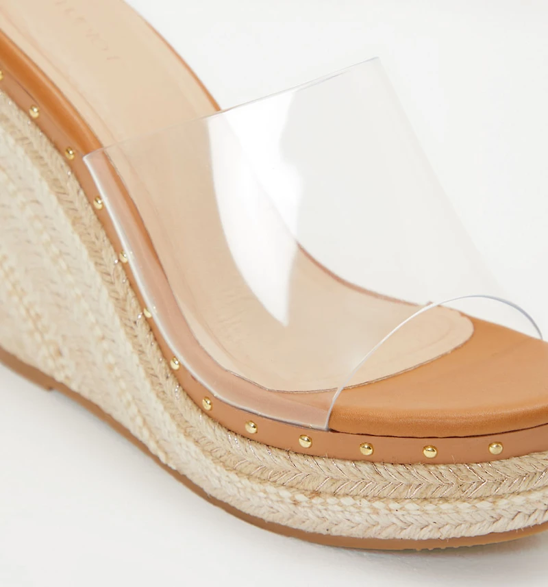 PLATFORM SANDAL WITH VINYL AND JUTE