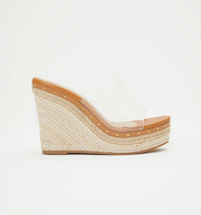 PLATFORM SANDAL WITH VINYL AND JUTE