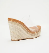 PLATFORM SANDAL WITH VINYL AND JUTE
