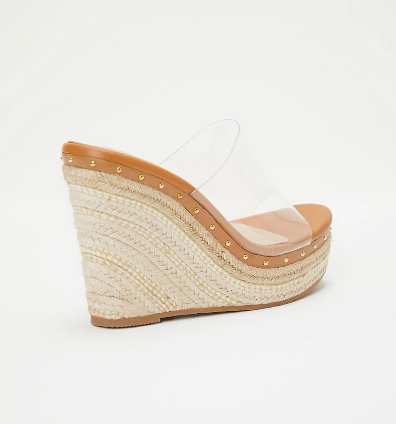 PLATFORM SANDAL WITH VINYL AND JUTE