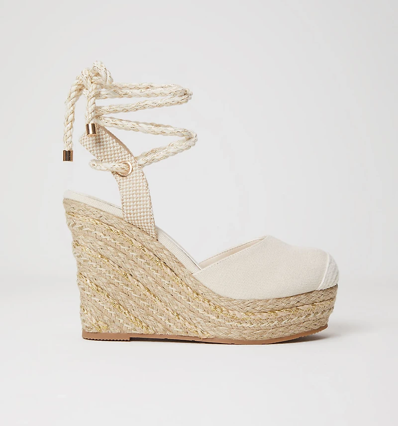 JUTE PLATFORM SANDAL WITH LUREX AND CAP