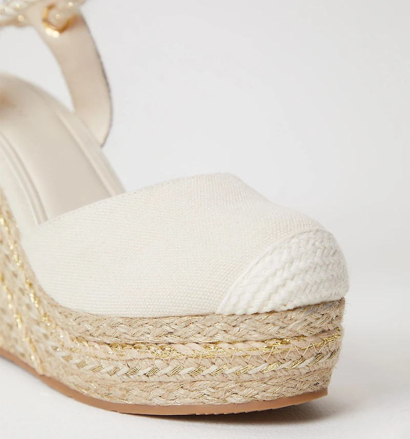 JUTE PLATFORM SANDAL WITH LUREX AND CAP