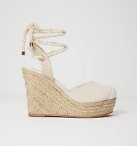 JUTE PLATFORM SANDAL WITH LUREX AND CAP