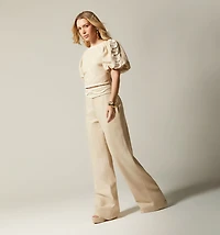 SHORT SLEEVE BLOUSE WITH TIE BACK
