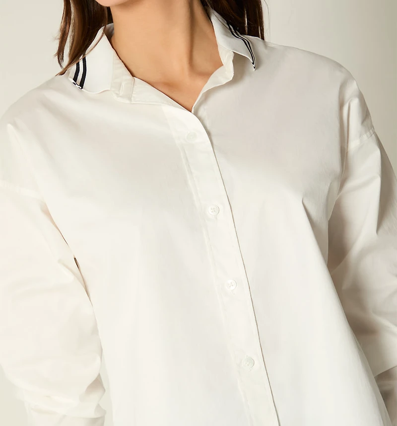 LONG SLEEVE BLOUSE WITH RIBBED CUFFS