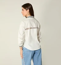 LONG SLEEVE BLOUSE WITH RIBBED CUFFS