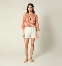 THREE-QUARTER SLEEVE BLOUSE