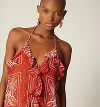 HALTER BLOUSE WITH RUFFLE