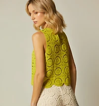 SLEEVELESS CROCHET BLOUSE