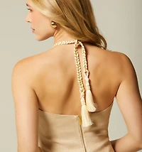 SPAGHETTI STRAP BLOUSE WITH DETAIL