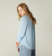 Rouched Three-Quarter Sleeve Blouse