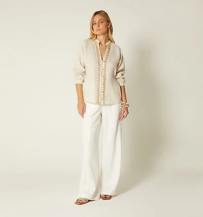 THREE-QUARTER SLEEVE BLOUSE