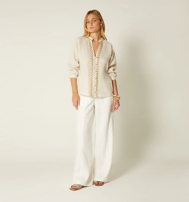 THREE-QUARTER SLEEVE BLOUSE