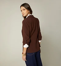 Three-quarter sleeve blazer with epaulet