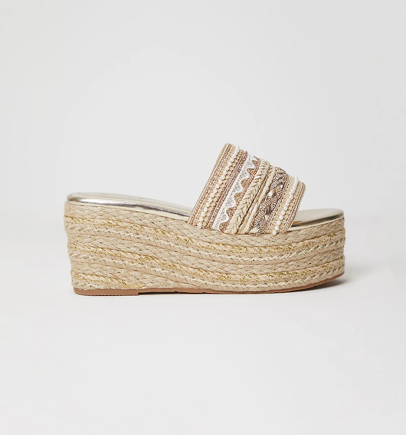 WOVEN PLANAFORMA AND SILVER EMBROIDERY