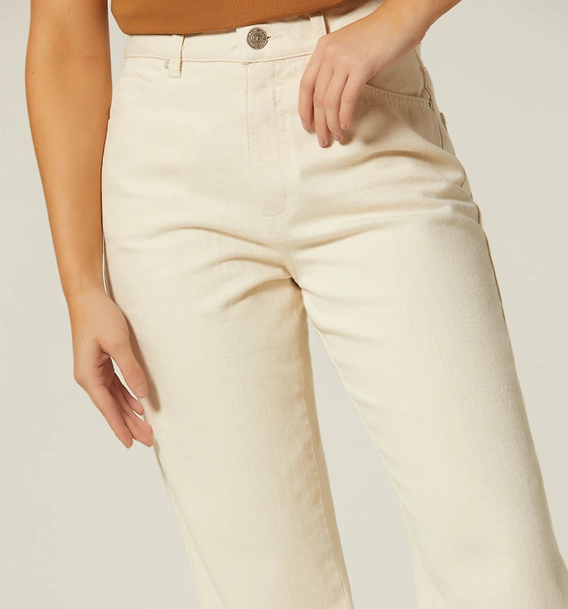 HIGH WAIST STRAIGHT LEG FIVE-POCKET JEANS
