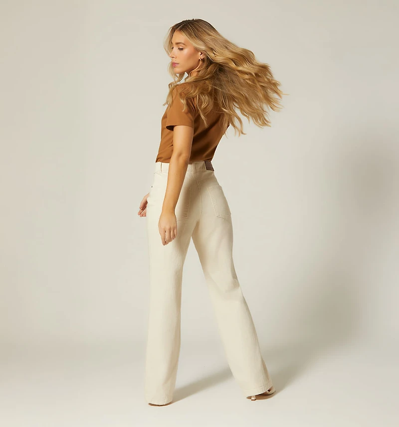 HIGH WAIST STRAIGHT LEG FIVE-POCKET JEANS