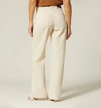HIGH WAIST STRAIGHT LEG FIVE-POCKET JEANS